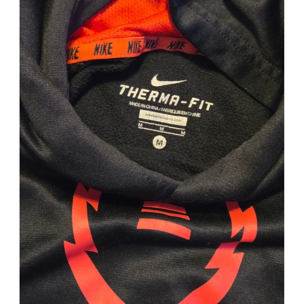 Nike‎ Therma-FIT Pullover Hoodie Youth Size Medium Black Red